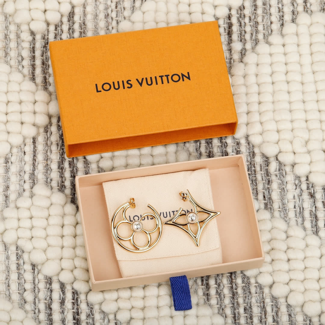 Louis Vuitton Gold Tone Earrings Louis Vuitton Gold Tone Earrings